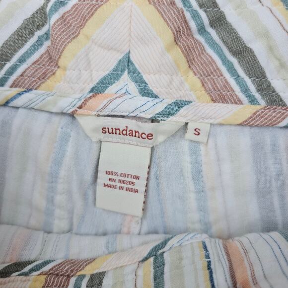 Sundance Gigi Pants Womens Small Multicolor Striped Cotton Coastal Boho Gauze - Picture 6 of 7